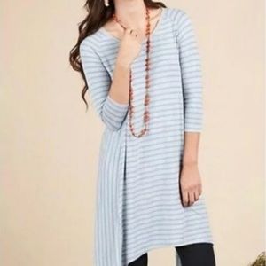 Matilda Jane Her Majesty tunic Boho Large Dress Stripe‎ Blue Gray Asymmetrical